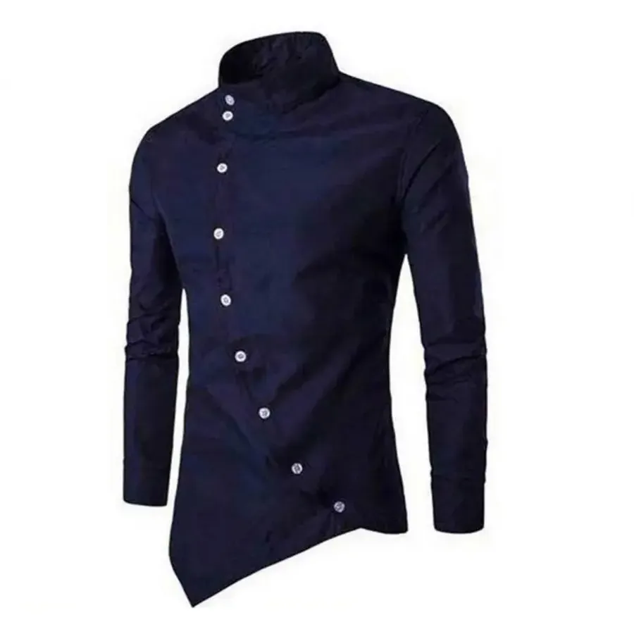 Navy Blue Cotton Full Sleeve Casual Shirt for Men
